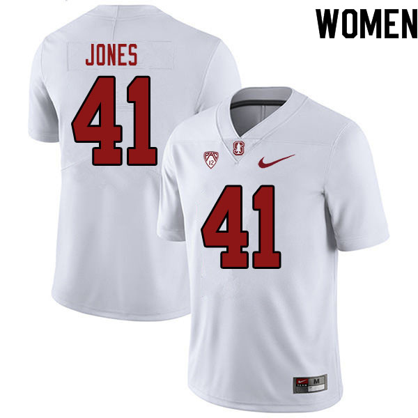 Women #41 Brandon Jones Stanford Cardinal College Football Jerseys Sale-White - Click Image to Close